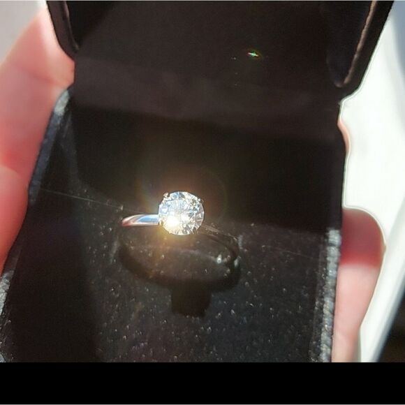 1 Carat Moissanite Sterling Silver Ring - Picture 5 of 16